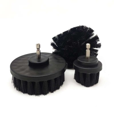 Drill brush kit 3 pcs/set white for wheels/carpets/glass cleaning tools drill brush kits