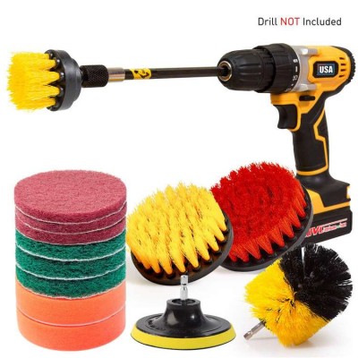 amazon hot sale  14 pcs yellow electric drill brush set