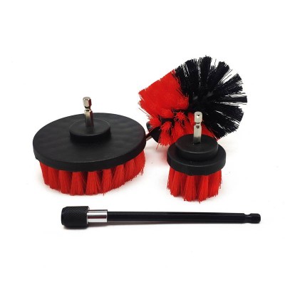 Red 4 Pcs/set Drill Brush Kit Cleaning Tools For Outdoors/gutters Drill Brush Kits